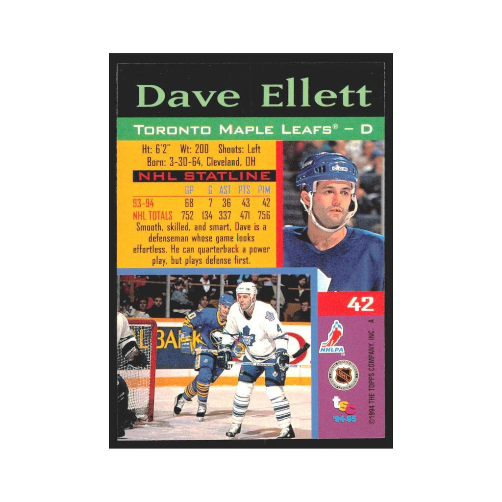 1994 Stadium Club Dave Gagner Toronto Maple Leafs #42