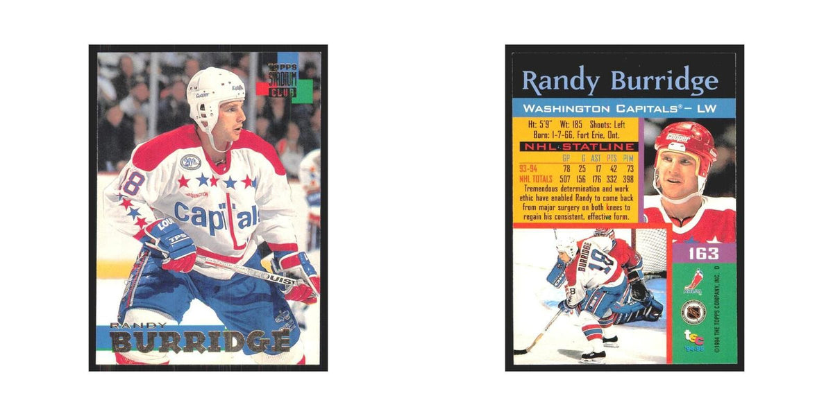 1994 Stadium Club Randy Burridge Washington Capitals #163