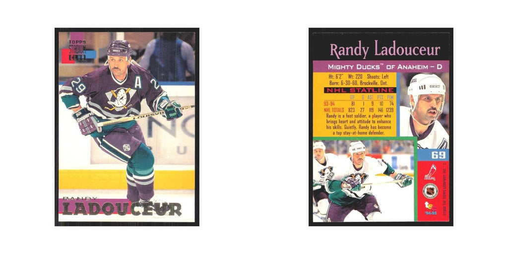 1994 Stadium Club Randy Ladouceur Anaheim Mighty Ducks #69