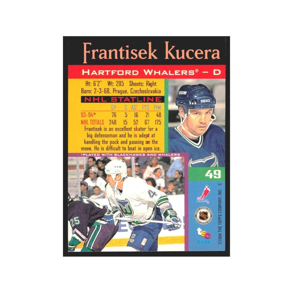 1994 Stadium Club Frantisek Kucera Hartford Whalers #49
