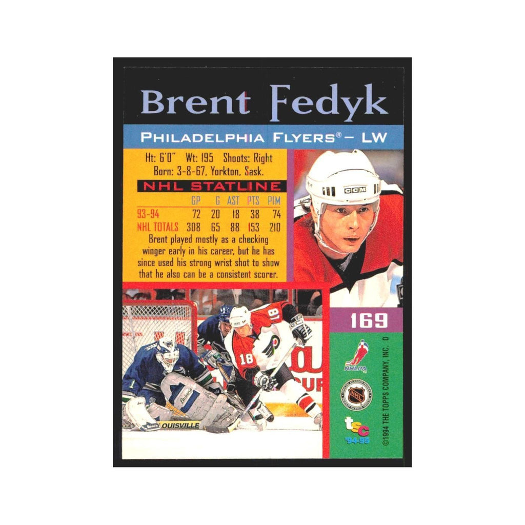 1994 Stadium Club Brent Fedyk Philadelphia Flyers #169