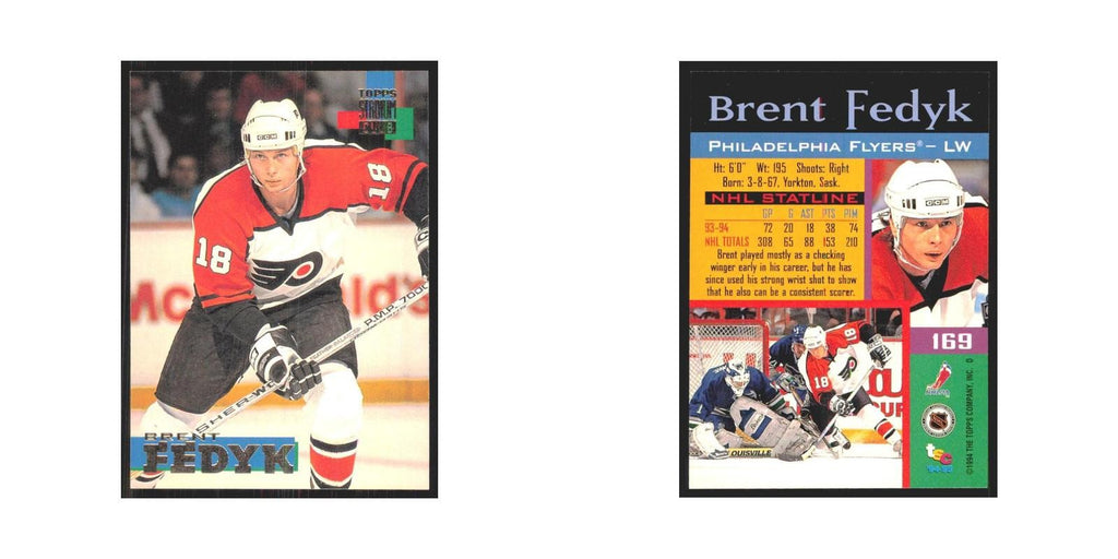 1994 Stadium Club Brent Fedyk Philadelphia Flyers #169