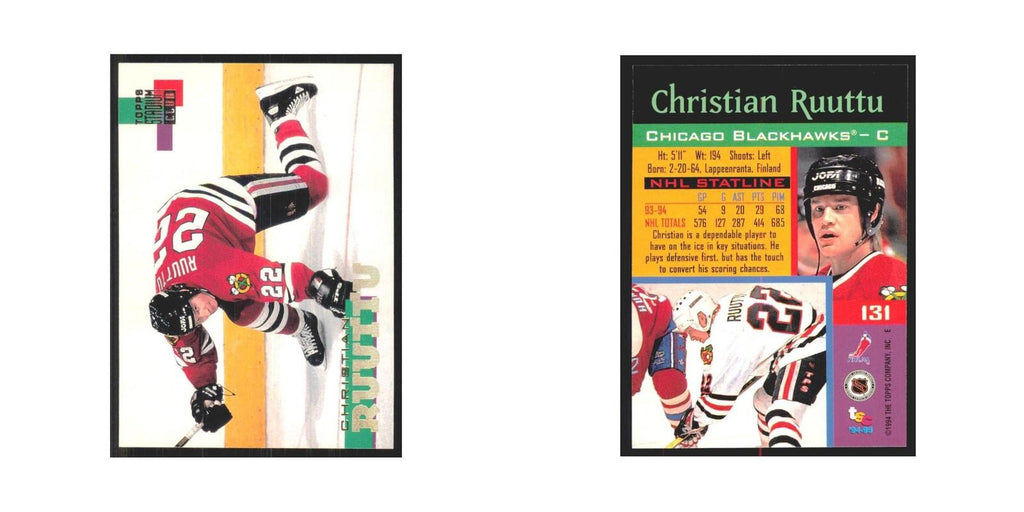 1994 Stadium Club Christian Ruuttu Chicago Blackhawks #131