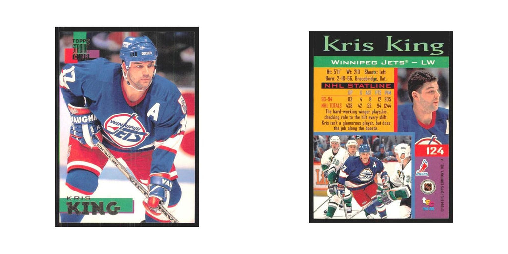 1994 Stadium Club Kris Miller Winnipeg Jets #124