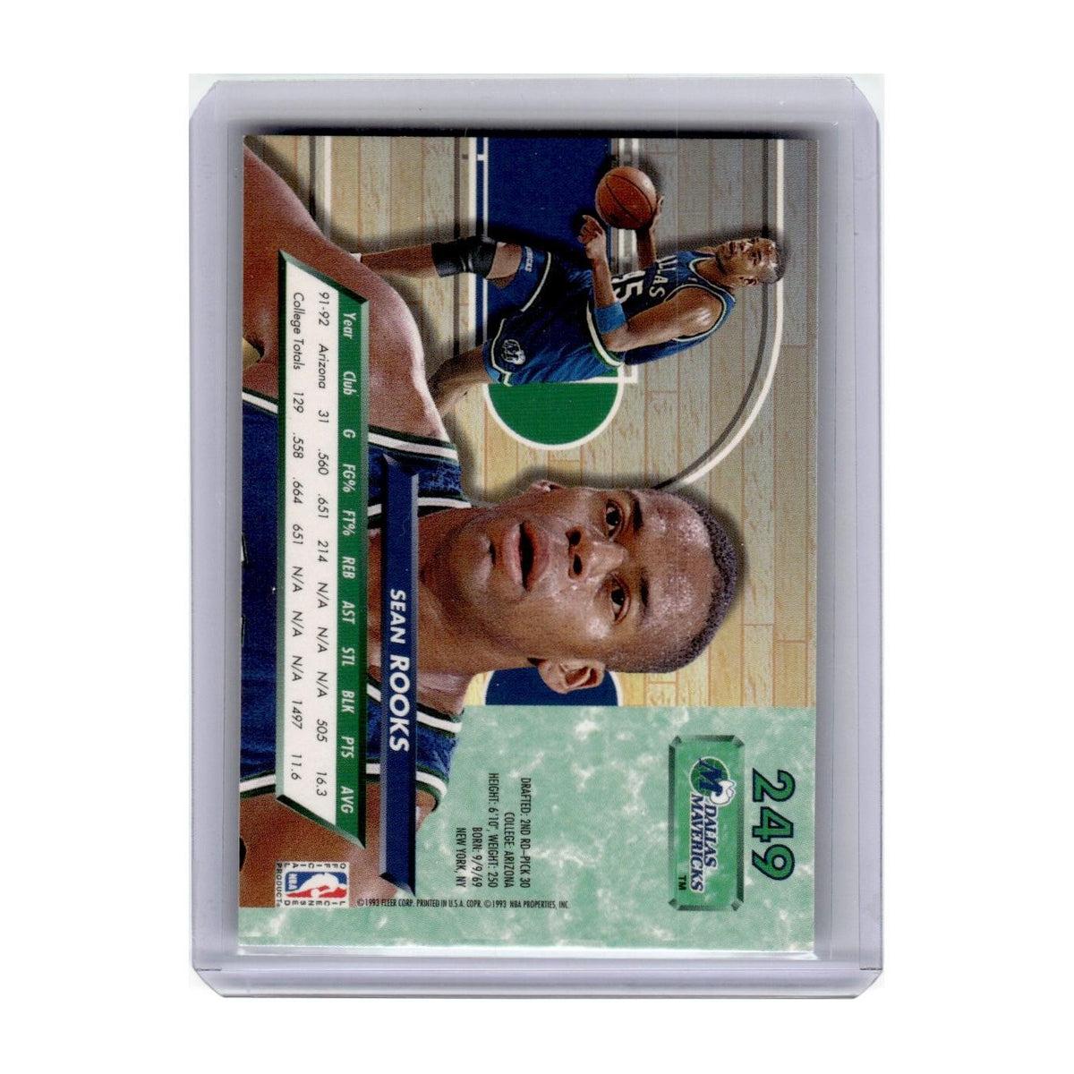 1992 Ultra Sean Rooks RC Mavericks #249