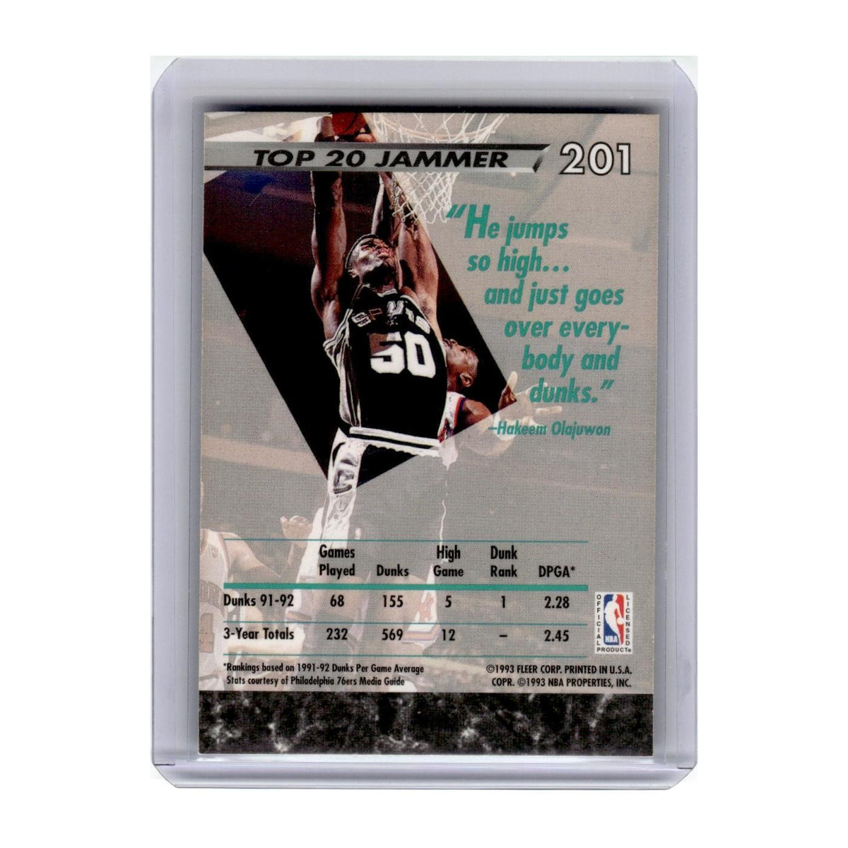 1993 Ultra David Robinson Spurs #201