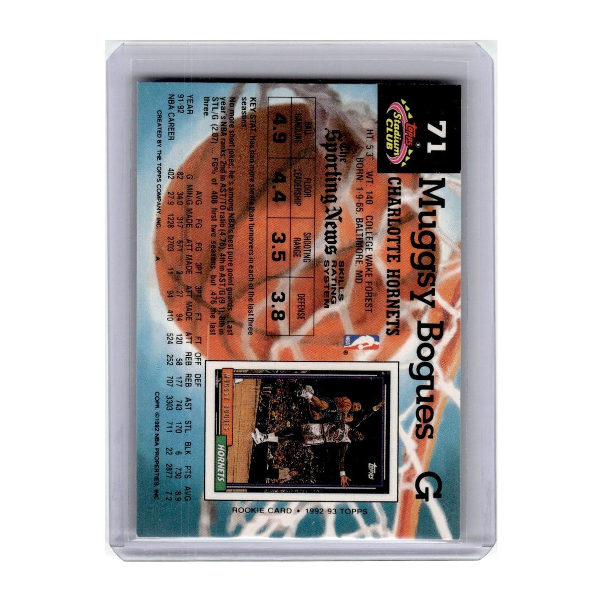 1992 Stadium Club Muggsy Bogues Hornets #71