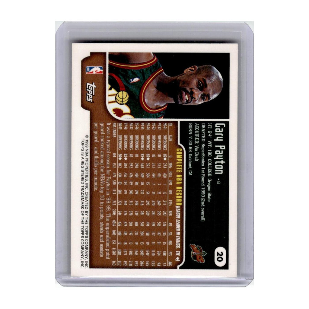 1999 Topps Gary Payton Seattle SuperSonics #20
