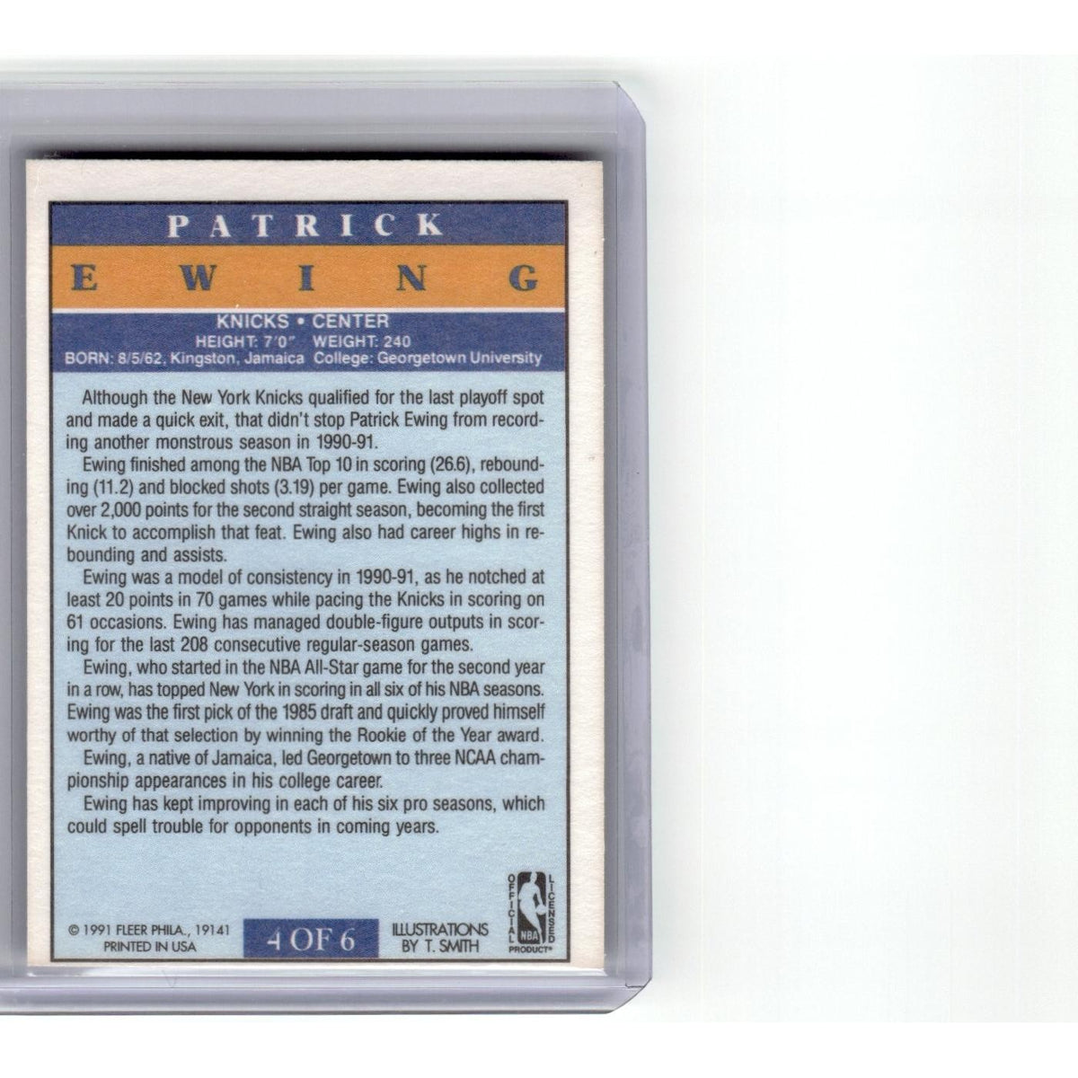 1991 Fleer Pro-Visions Patrick Ewing Knicks #4