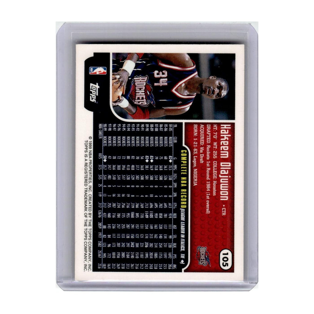 1999 Topps Hakeem Olajuwon Rockets #105