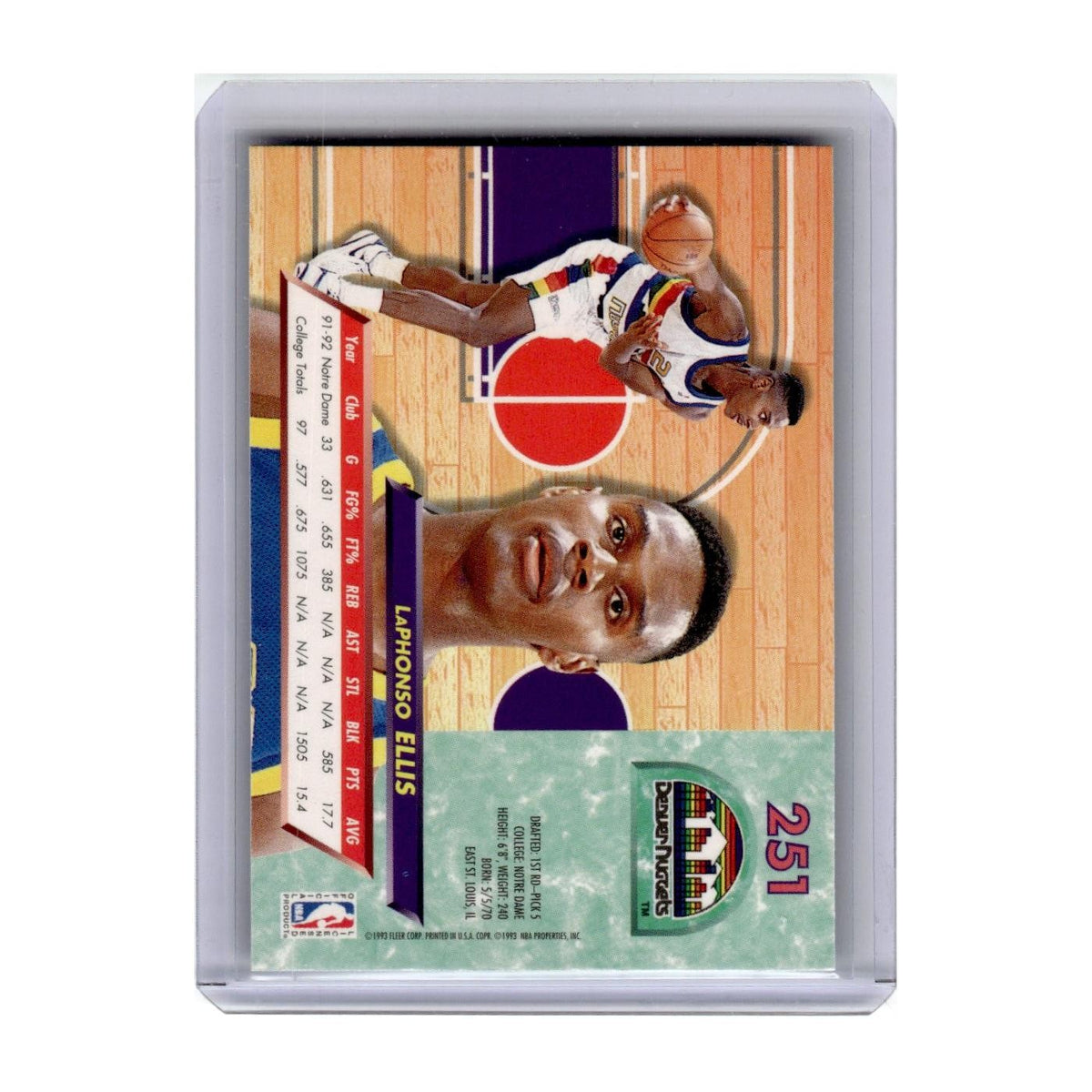 1992 Ultra LaPhonso Ellis RC Nuggets #251