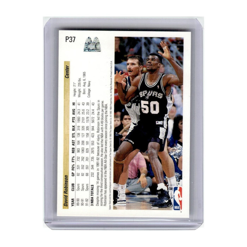 1992 Upper Deck McDonald's David Robinson Spurs #P37