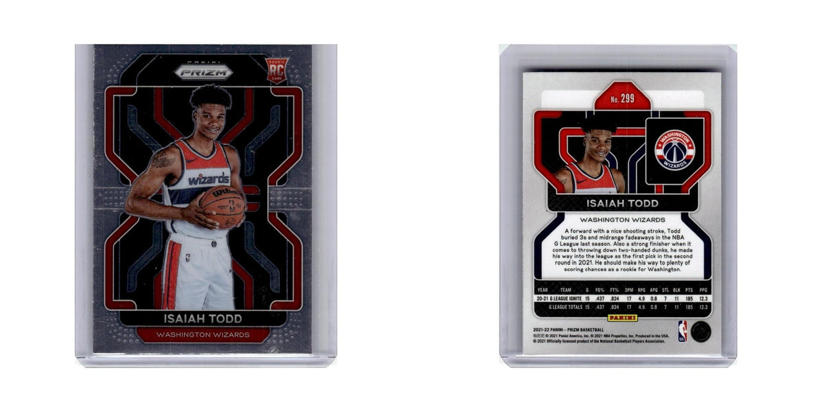 Isaiah Todd Rookie 2021 Panini Prizm #299 Washington Wizards Basketball Card NM