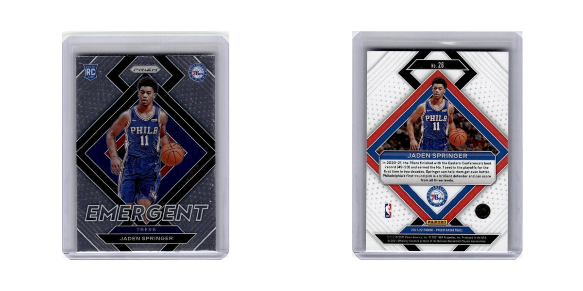 Jaden Springer Rookie 2021 Panini Prizm Emergent #26 Philadelphia 76ers NM