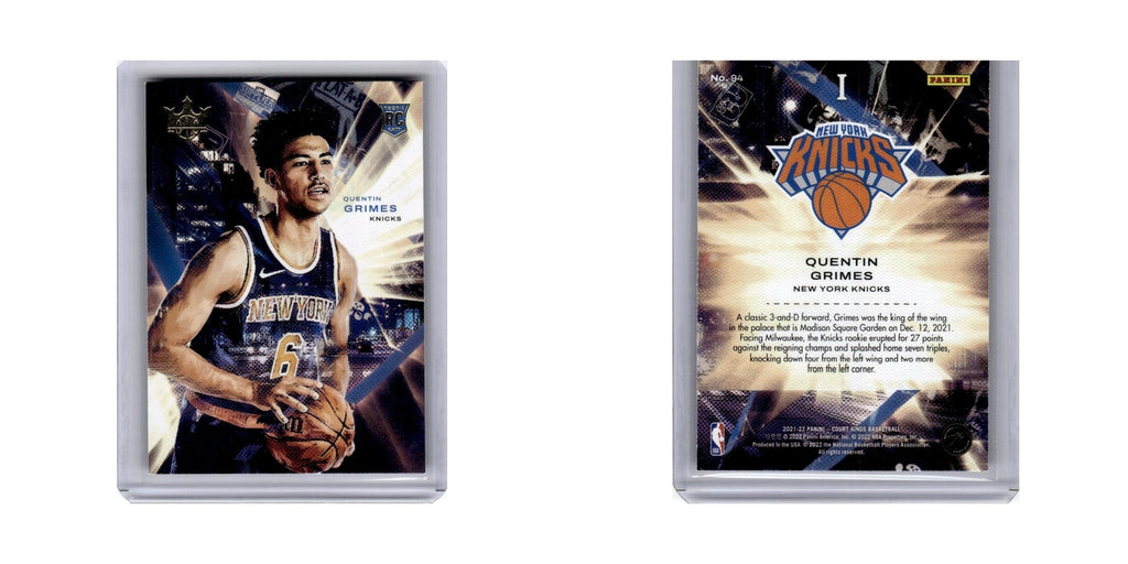 Quentin Grimes Rookie 2021 Panini Court Kings #94 New York Knicks NM