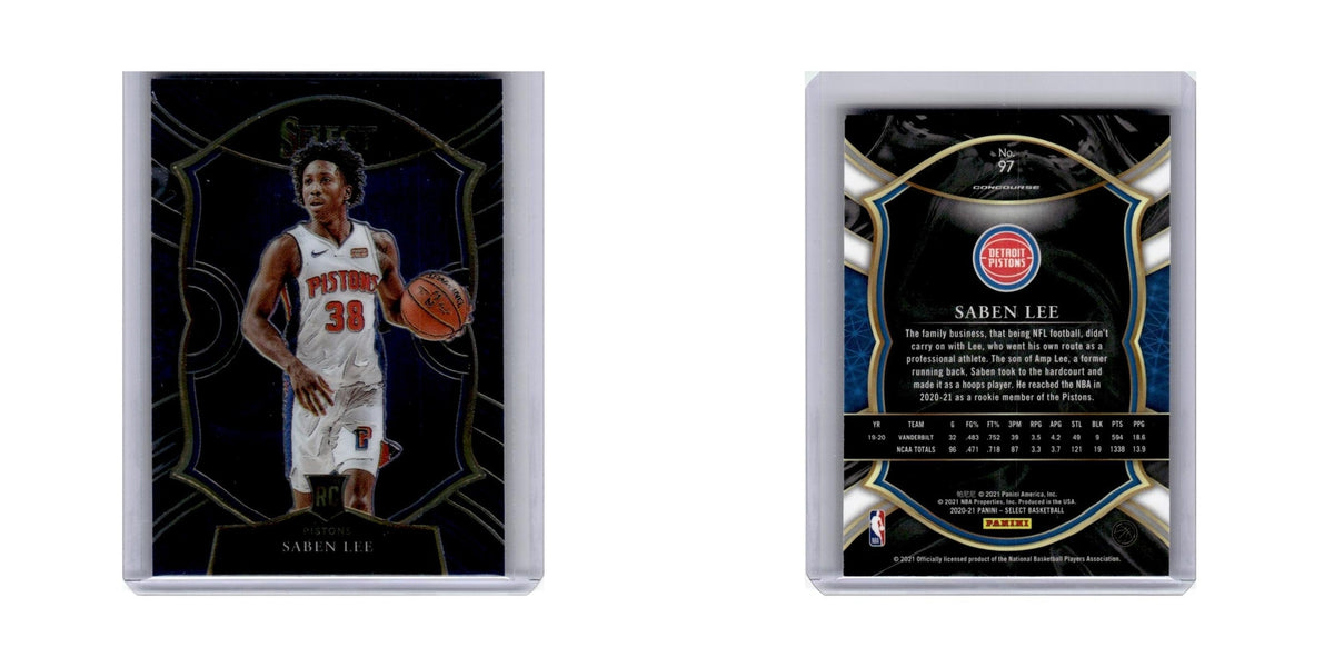 Saben Lee Rookie 2020 Panini Select #97 Detroit Pistons Basketball Card NM