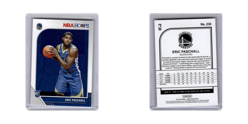 Eric Paschall Rookie 2019 Hoops #230 Golden State Warriors Basketball Card NM