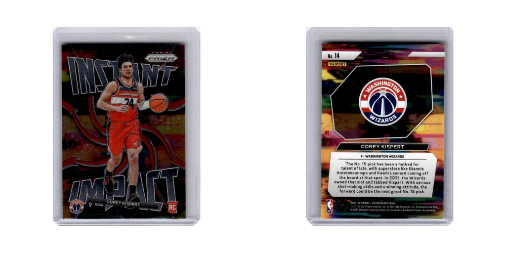 Corey Kispert Rookie 2021 Panini Prizm Instant Impact #14 Washington Wizards NM