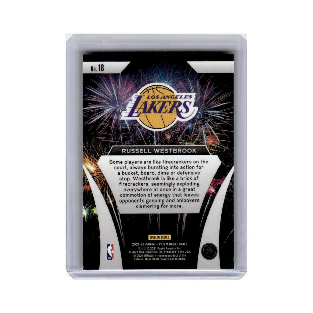 Russell Westbrook 2021 Panini Prizm Fireworks #18 Los Angeles Lakers NM