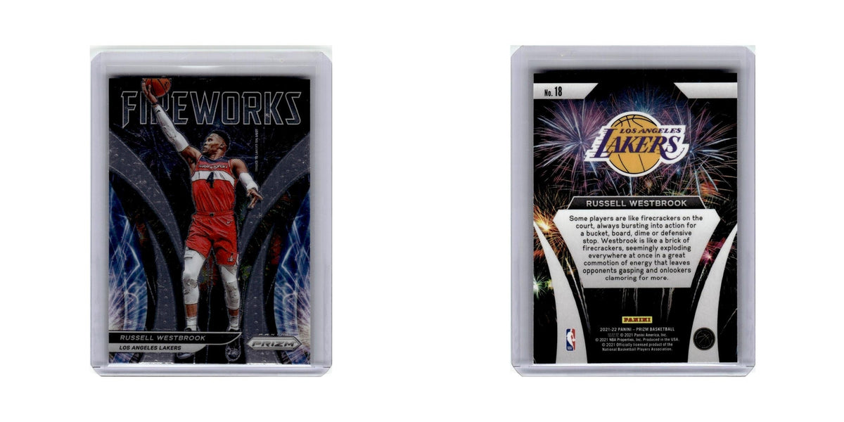 Russell Westbrook 2021 Panini Prizm Fireworks #18 Los Angeles Lakers NM