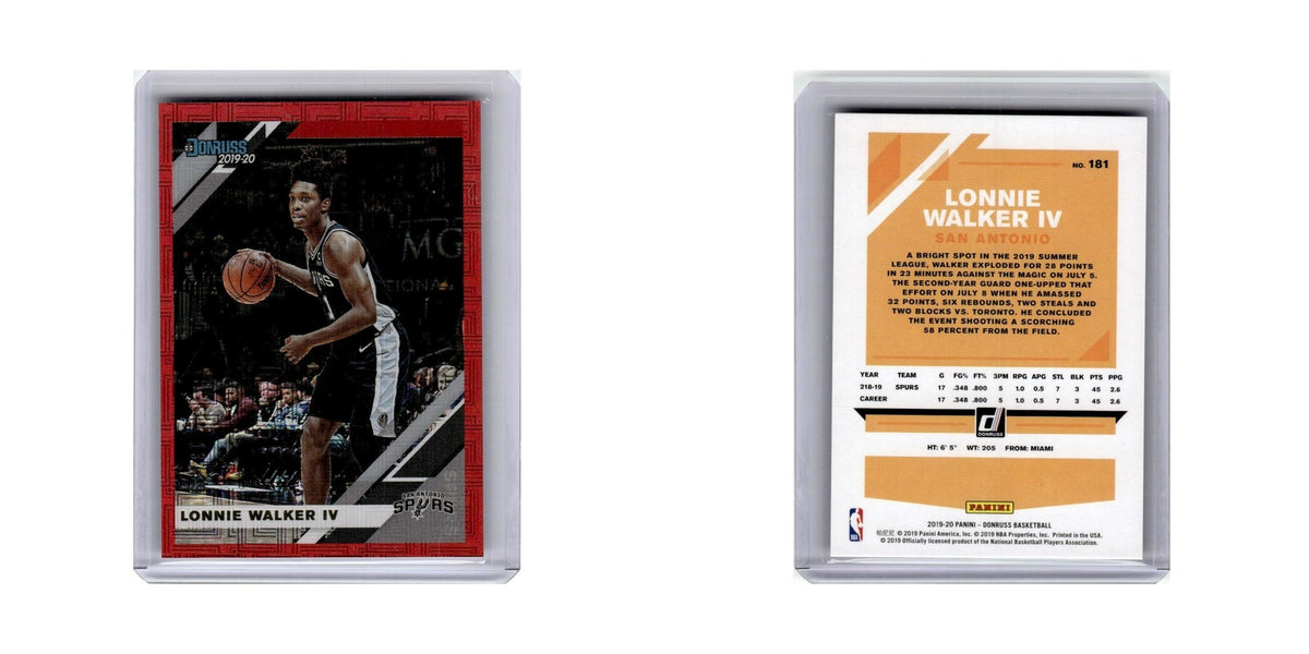 Lonnie Walker IV 2019 Donruss #181 San Antonio Spurs Basketball Card NM