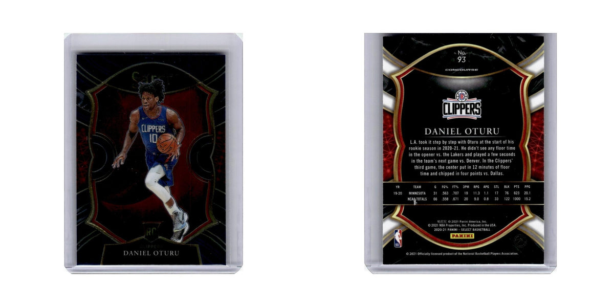Daniel Oturu Rookie 2020 Panini Select #93 Los Angeles Clippers NM