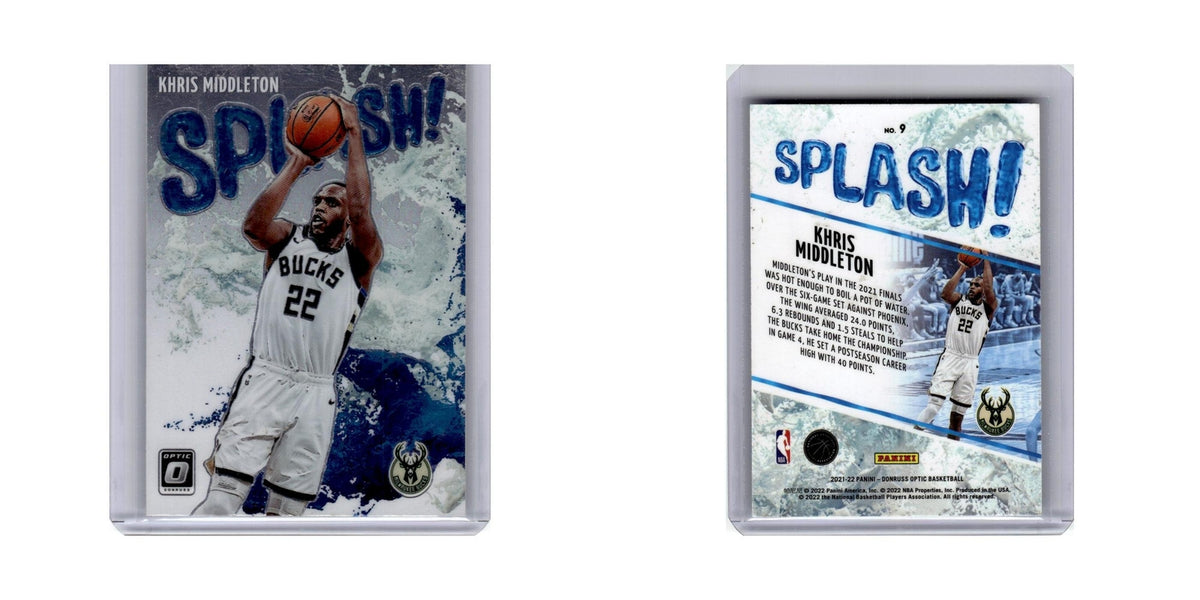 Khris Middleton 2021 Donruss Optic Splash #9 Milwaukee Bucks Basketball Card NM