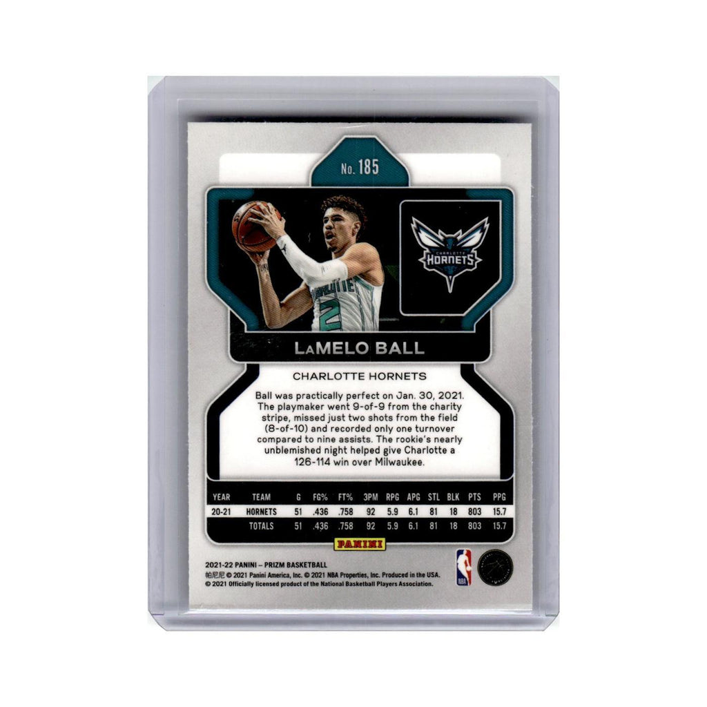 LaMelo Ball 2021 Panini Prizm #185 Charlotte Hornets Basketball Card NM