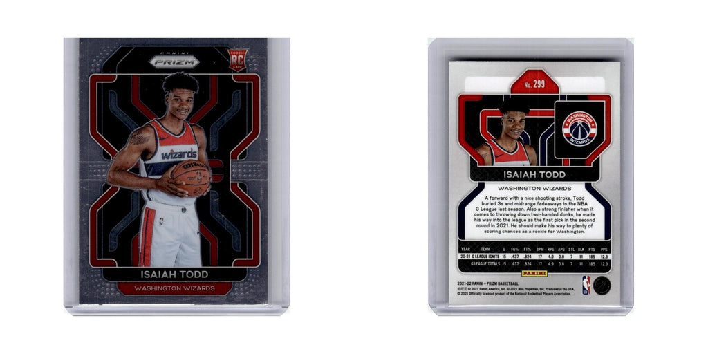 Isaiah Todd Rookie 2021 Panini Prizm #299 Washington Wizards Basketball Card NM