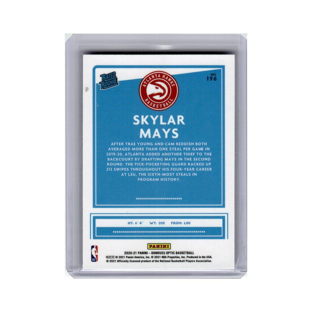 Skylar Mays 2020 Donruss Optic Rated Rookie #196 Atlanta Hawks NM