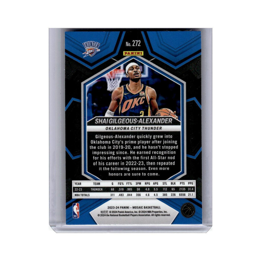 Shai Gilgeous-Alexander 2023 Panini Mosaic City Edition #272 Thunder NM