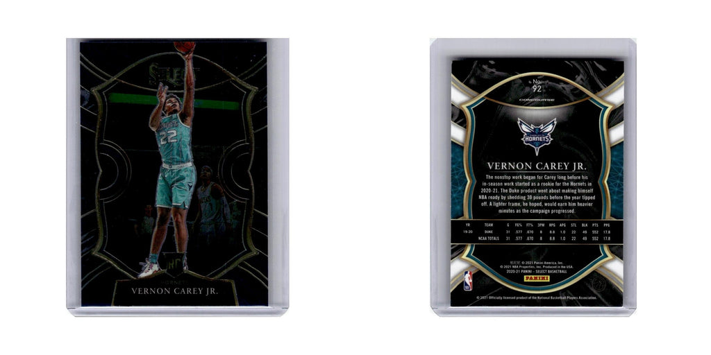 Vernon Carey Jr. Rookie 2020 Panini Select #92 Charlotte Hornets NM