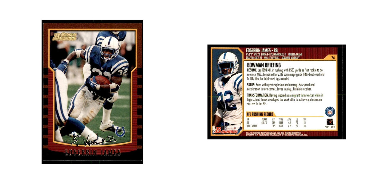 2000 Bowman Edgerrin James Football Cards #74