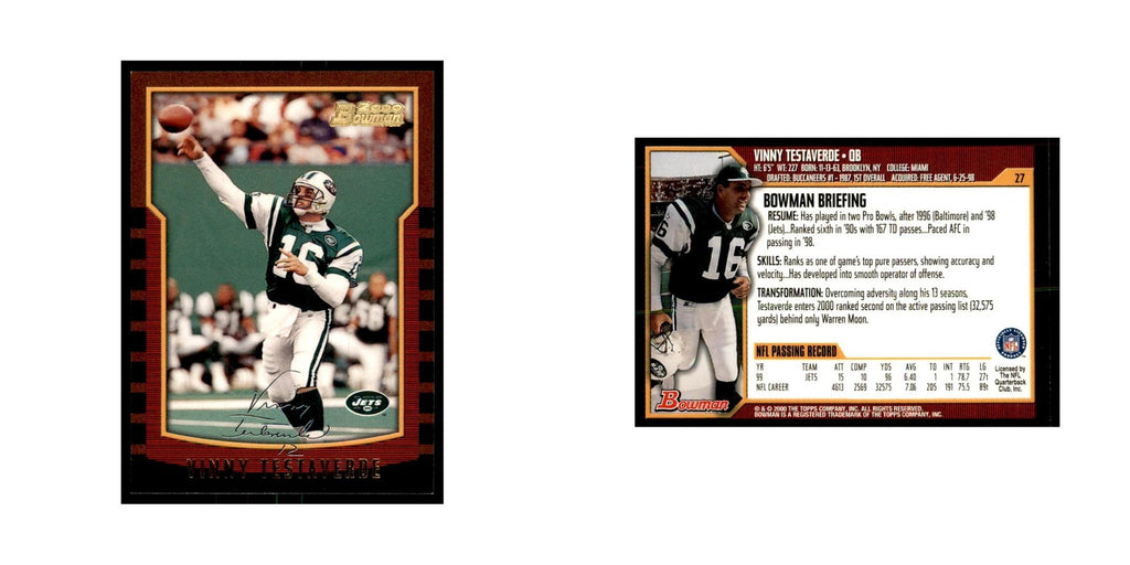 2000 Bowman Vinny Testaverde Football Cards #27