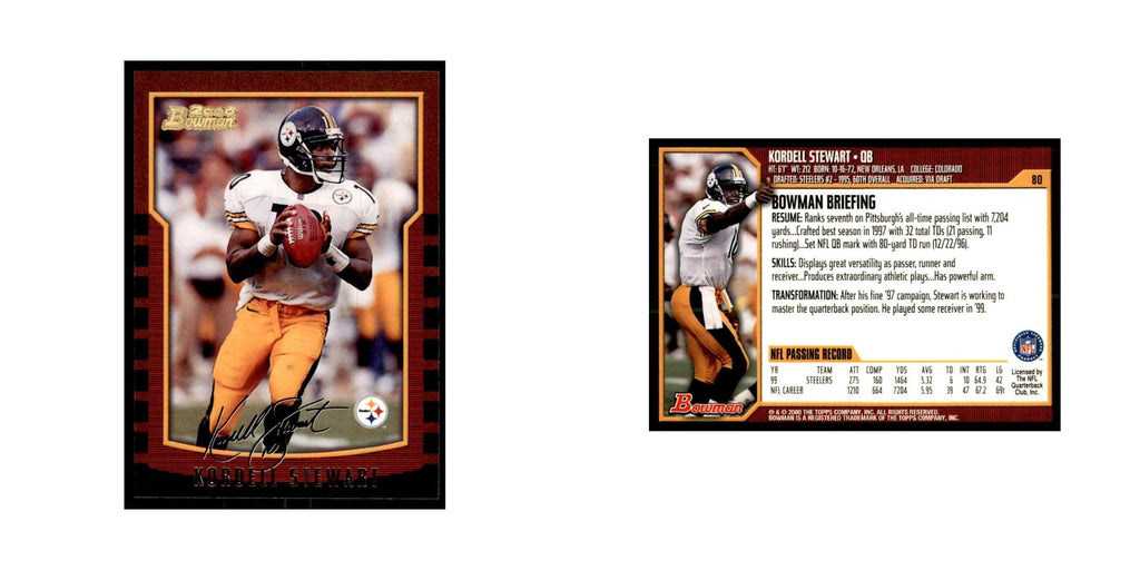 2000 Bowman Kordell Stewart Football Cards #80