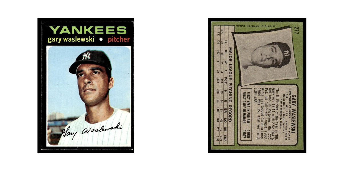 1971 Topps (Damaged) Gary Waslewski Yankees #277