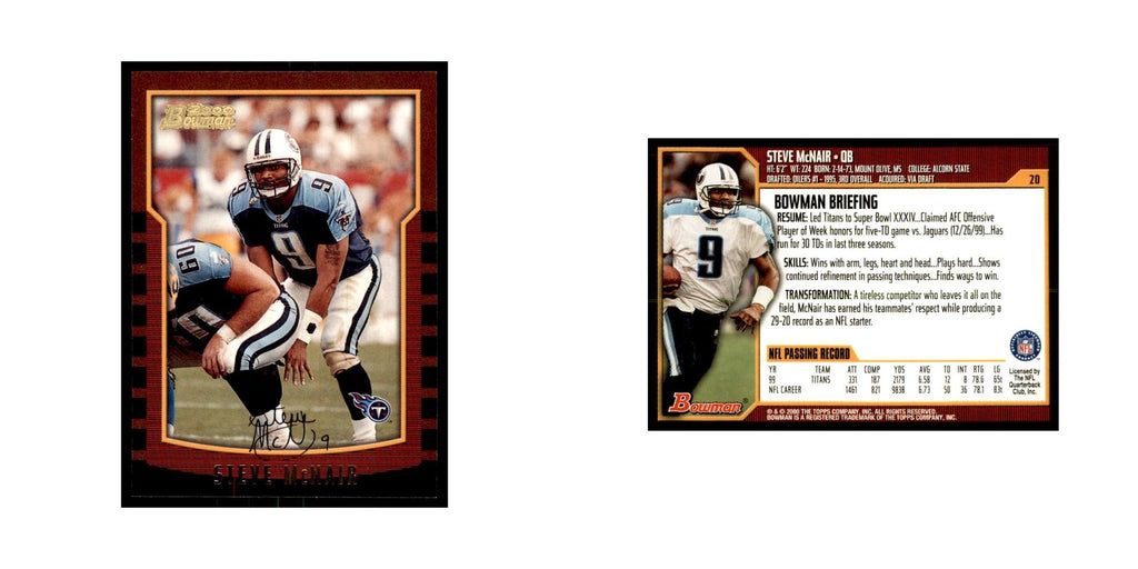 2000 Bowman Steve McNair Football Cards #20