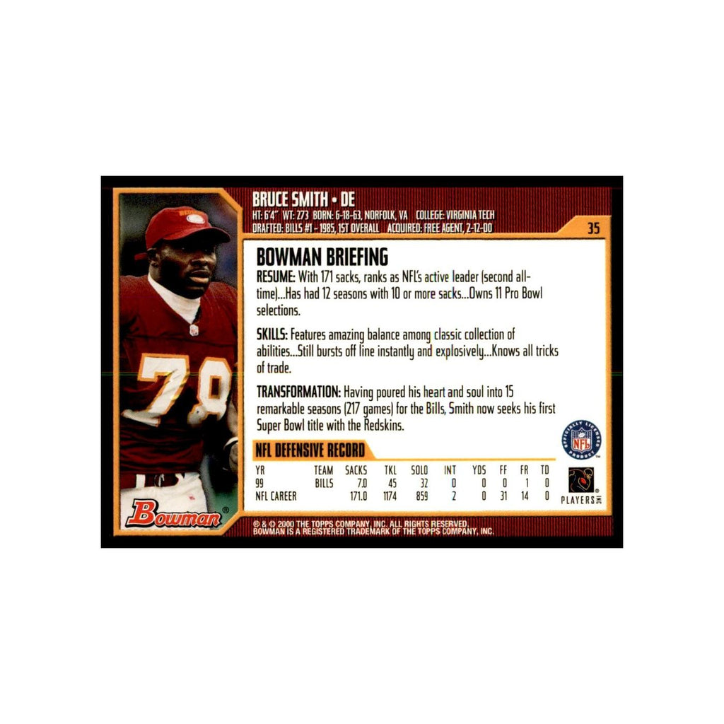2000 Bowman Bruce Smith Football Cards #35