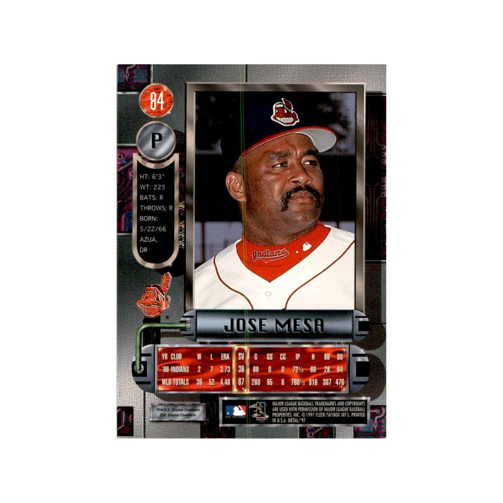 1997 Fleer Metal Universe Jose Mesa Baseball Cards #84