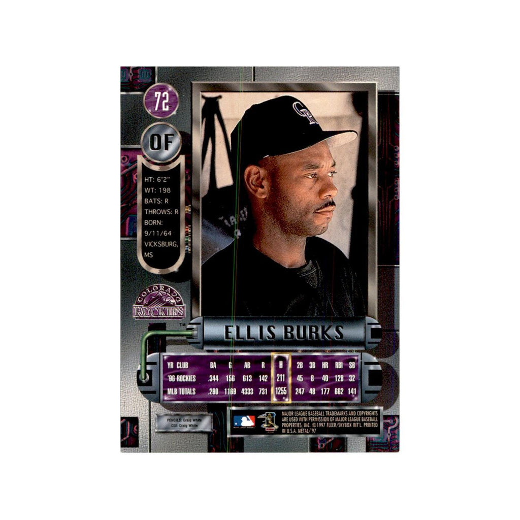 1997 Fleer Metal Universe Ellis Burks Baseball Cards #72