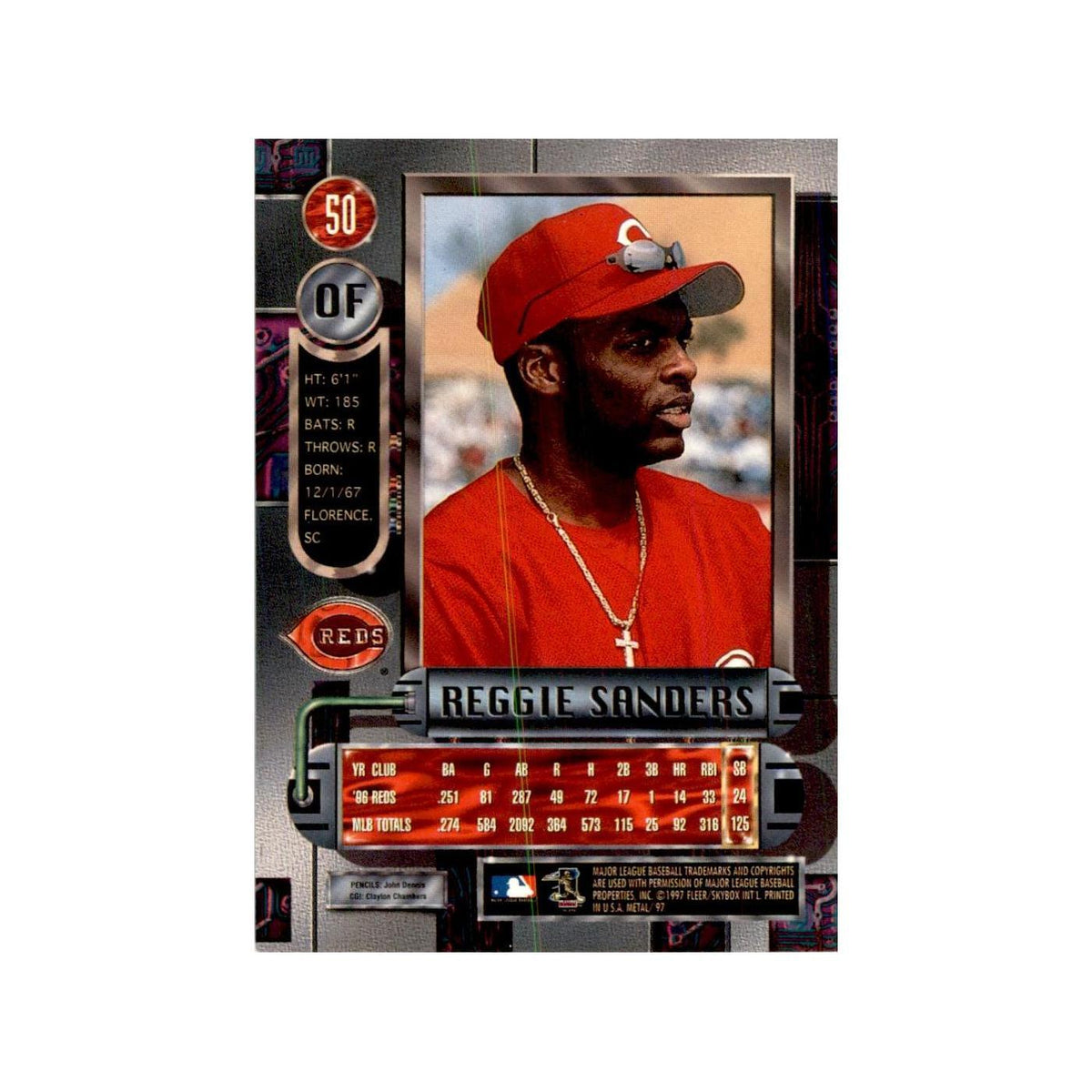 1997 Fleer Metal Universe Reggie Sanders Baseball Cards #50