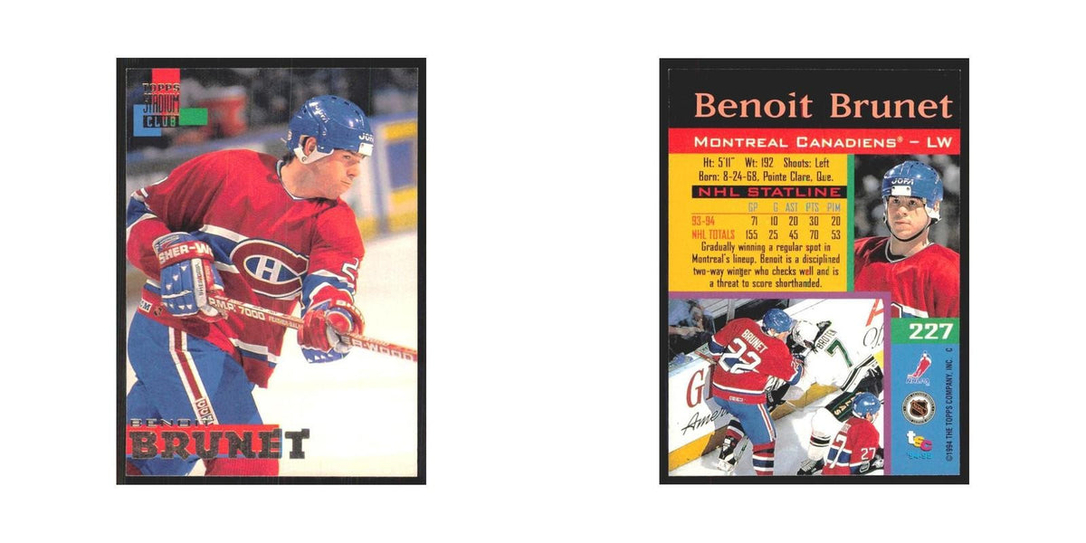 1994 Stadium Club Benoit Brunet Montreal Canadiens #227