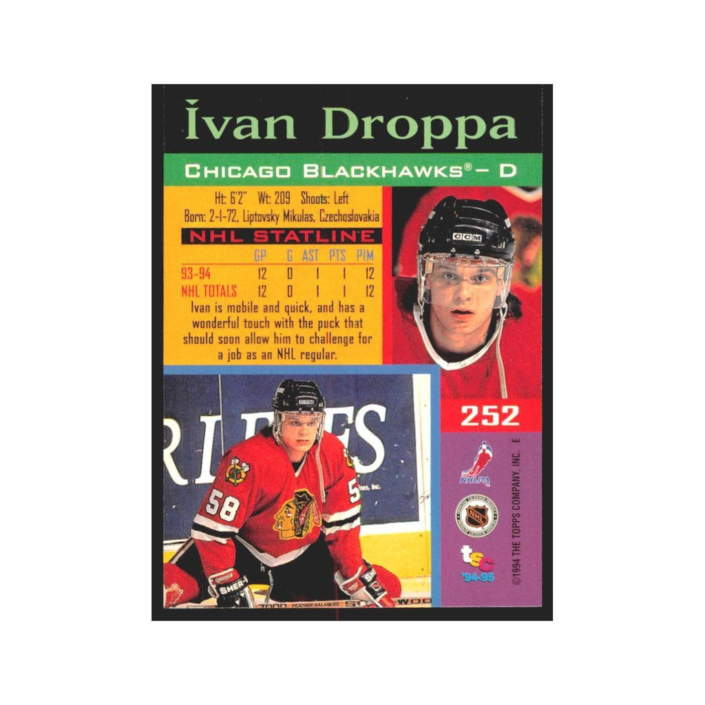 1994 Stadium Club Ivan Droppa Chicago Blackhawks #252
