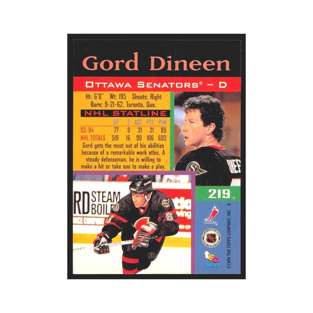 1994 Stadium Club Gord Dineen Ottawa Senators #219