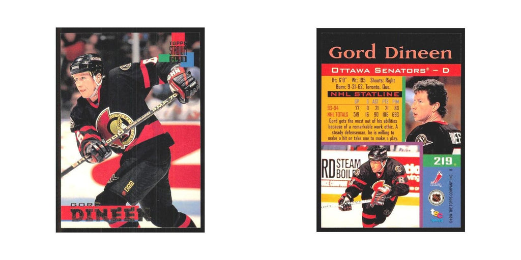 1994 Stadium Club Gord Dineen Ottawa Senators #219