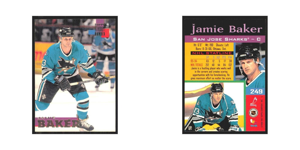 1994 Stadium Club Jamie Baker San Jose Sharks #249