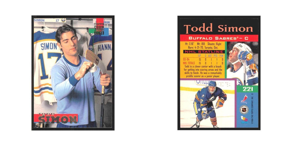 1994 Stadium Club Todd Simon Buffalo Sabres #221
