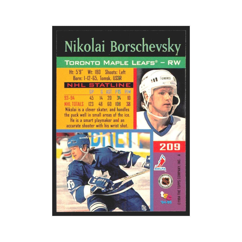 1994 Stadium Club Nikolai Borschevsky Toronto Maple Leafs #209