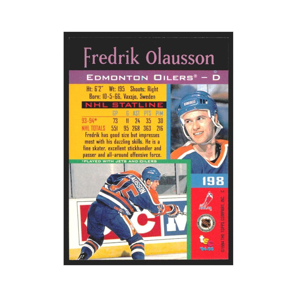 1994 Stadium Club Fredrik Olausson Edmonton Oilers #198