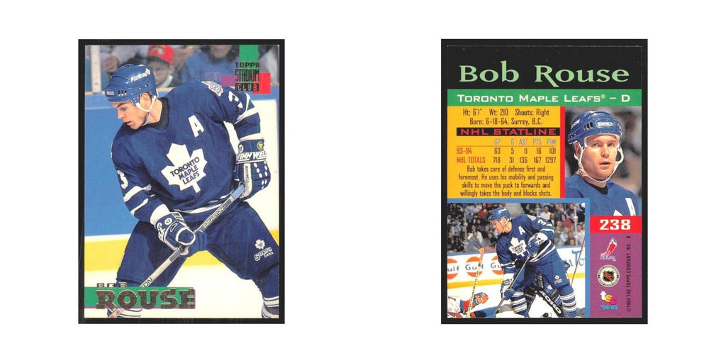 1994 Stadium Club Bob Rouse Toronto Maple Leafs #238